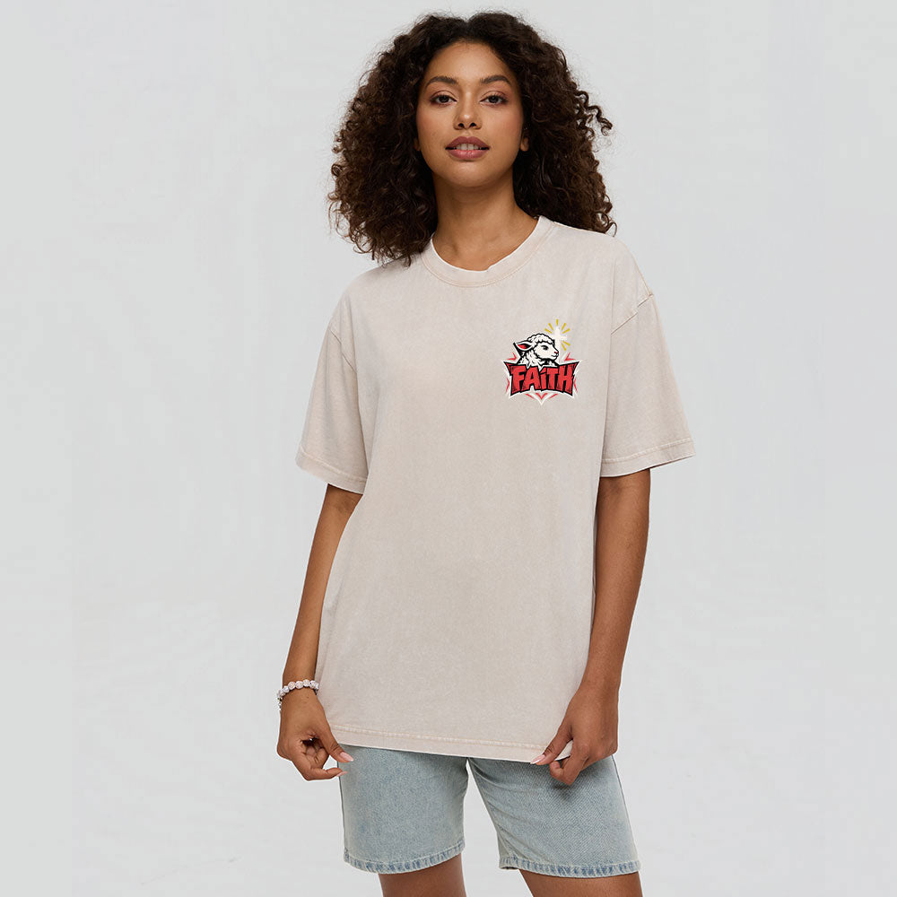 Faith Over Fear Christian Washed T-Shirt