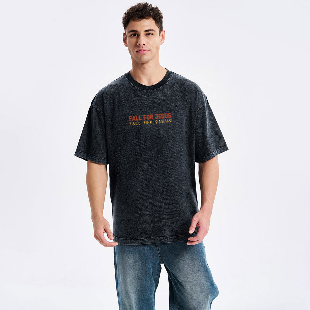 Fall For Jesus Christian Washed T-Shirt