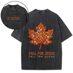 Fall For Jesus Christian Washed T-Shirt