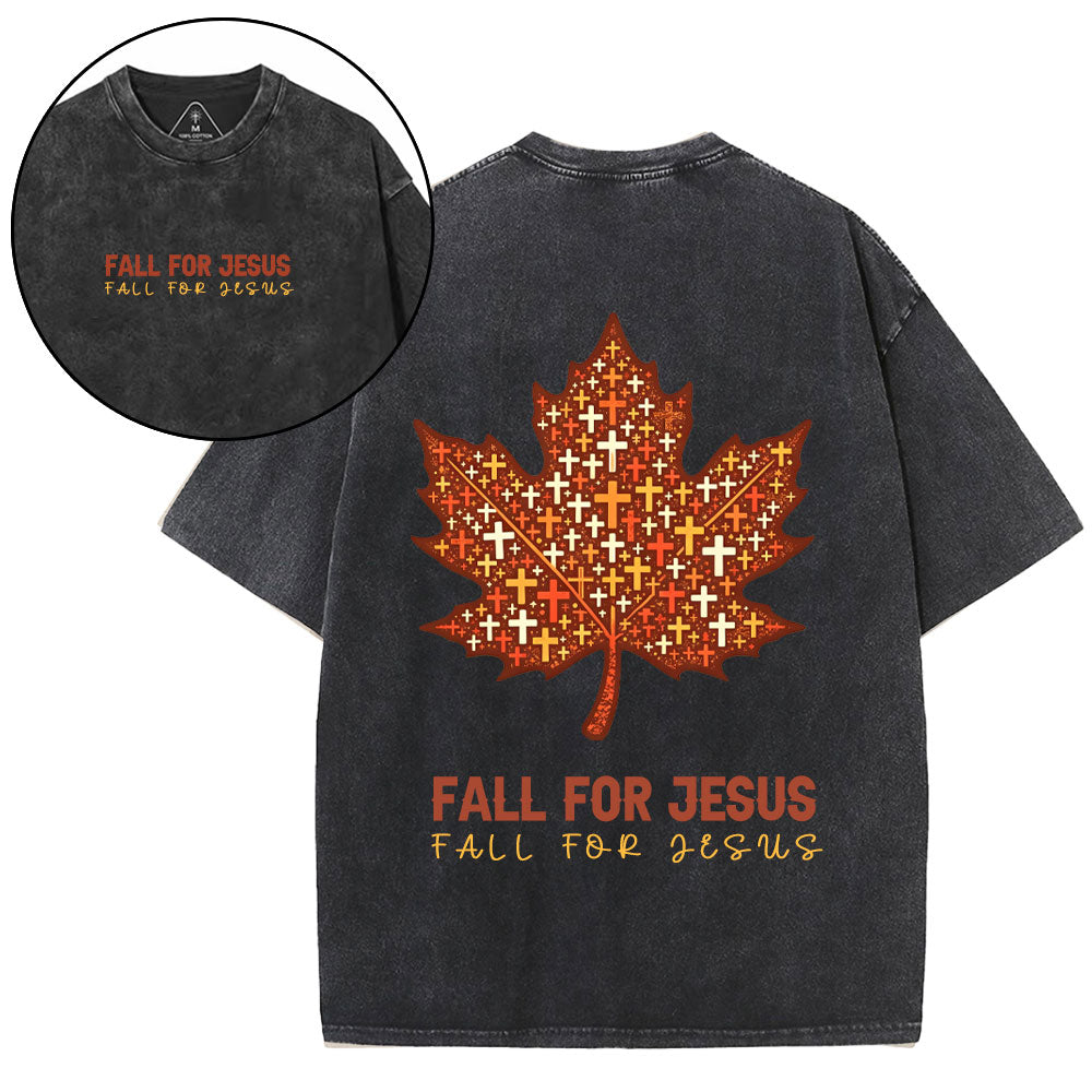 Fall For Jesus Christian Washed T-Shirt