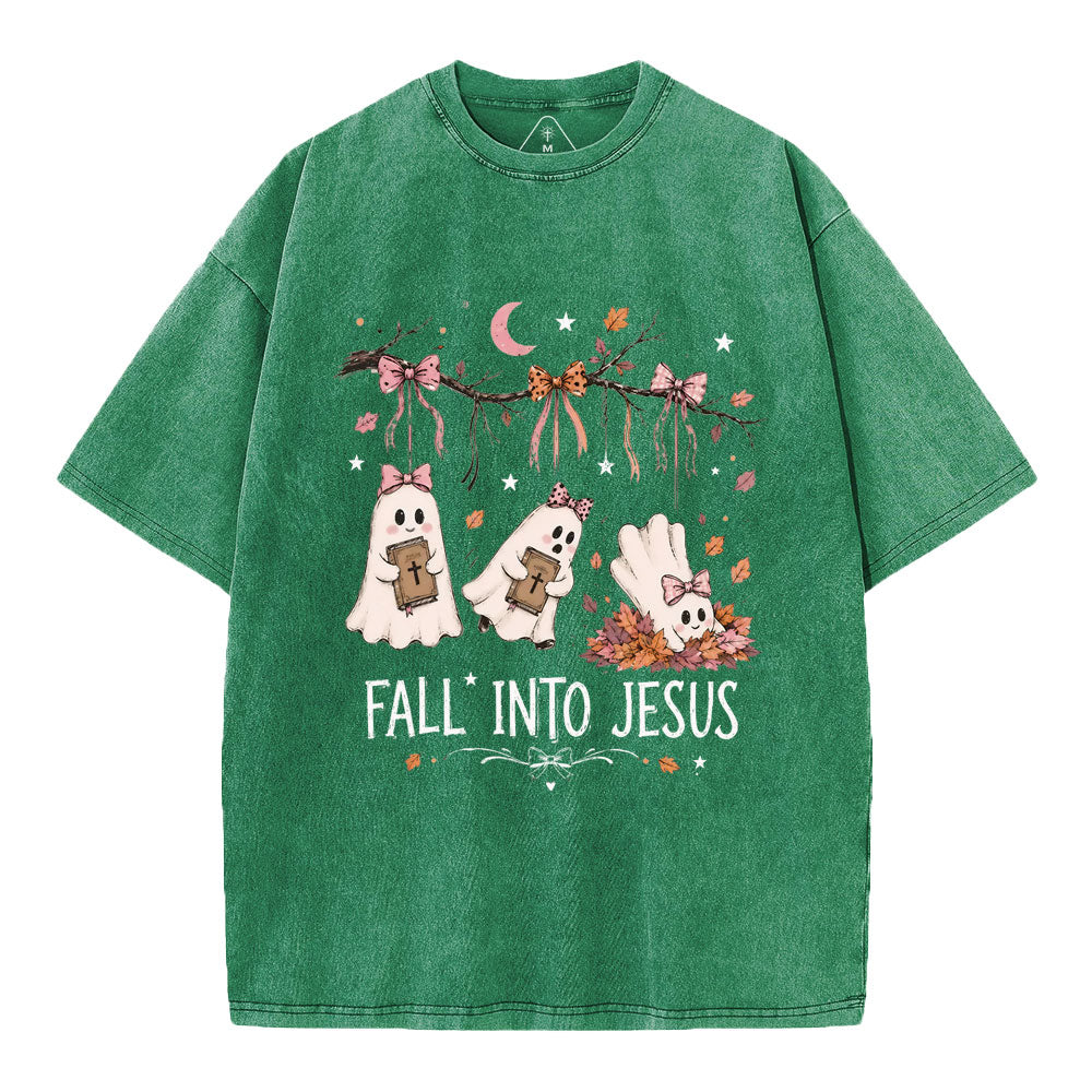 Fall Into Jesus Christian Washed T-Shirt