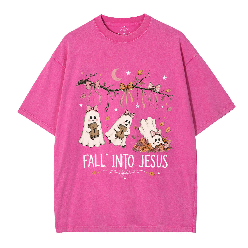 Fall Into Jesus Christian Washed T-Shirt