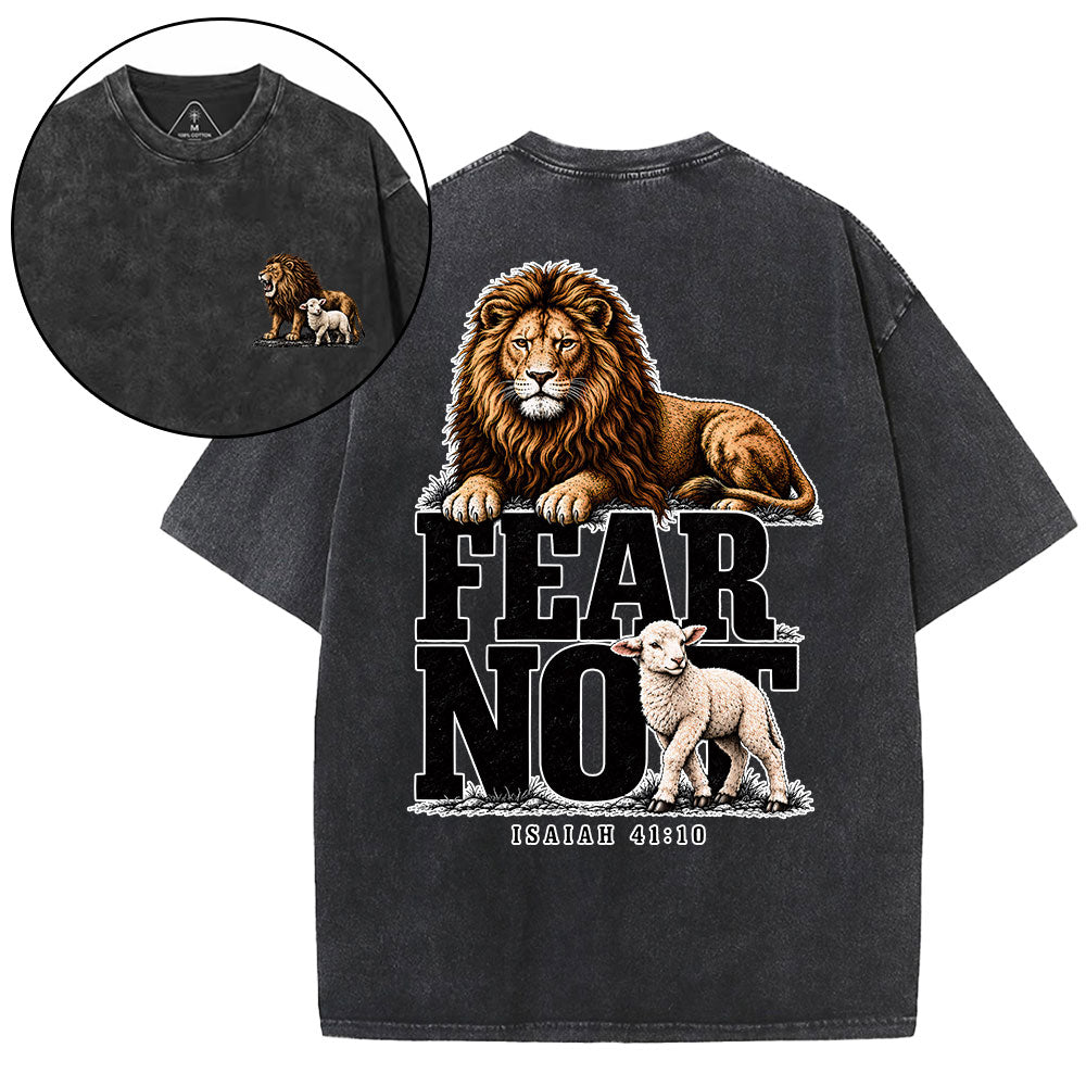Fear No Evil Christian Washed T-Shirt