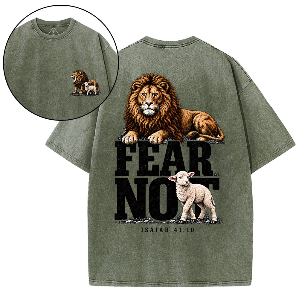 Fear No Evil Christian Washed T-Shirt