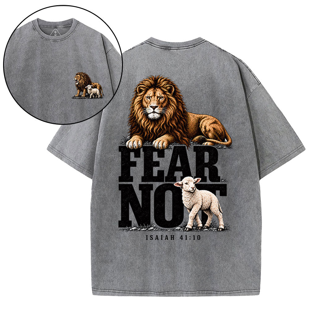 Fear No Evil Christian Washed T-Shirt