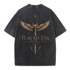 Fear No Evil For You Are With Me Christian Washed T-Shirt