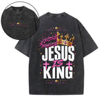 Jesus Is King Christian Washed T-Shirt