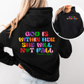 God is Within Her, She will not fall - Front And Back Printed Hoodie