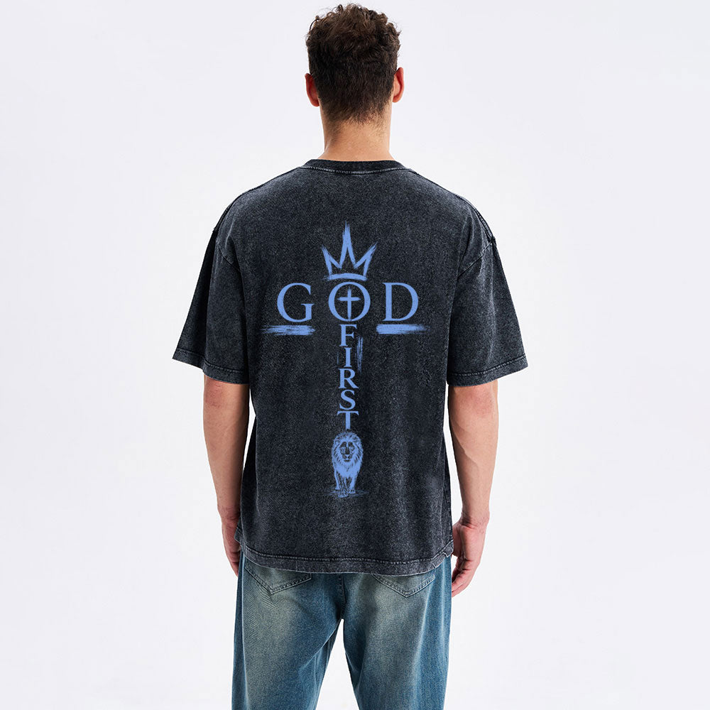 God First Christian Washed T-Shirt