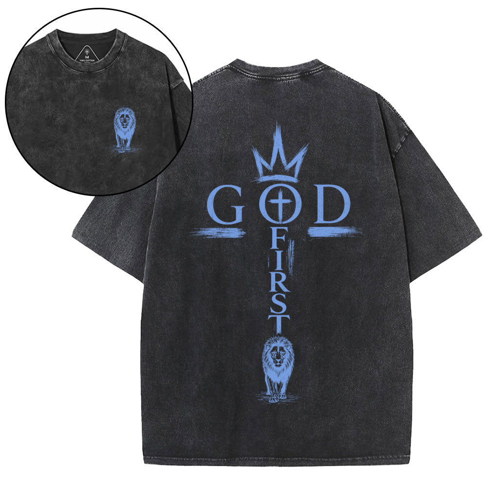 God First Christian Washed T-Shirt