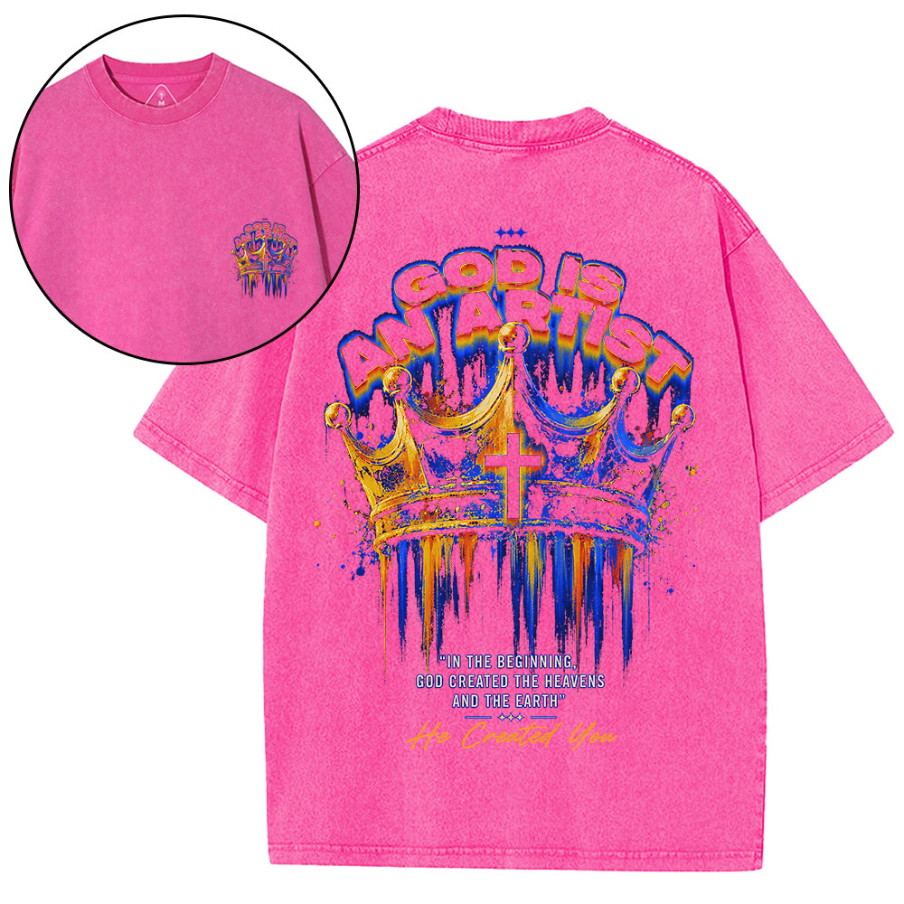 God Is An Artist Christian Washed T-Shirt