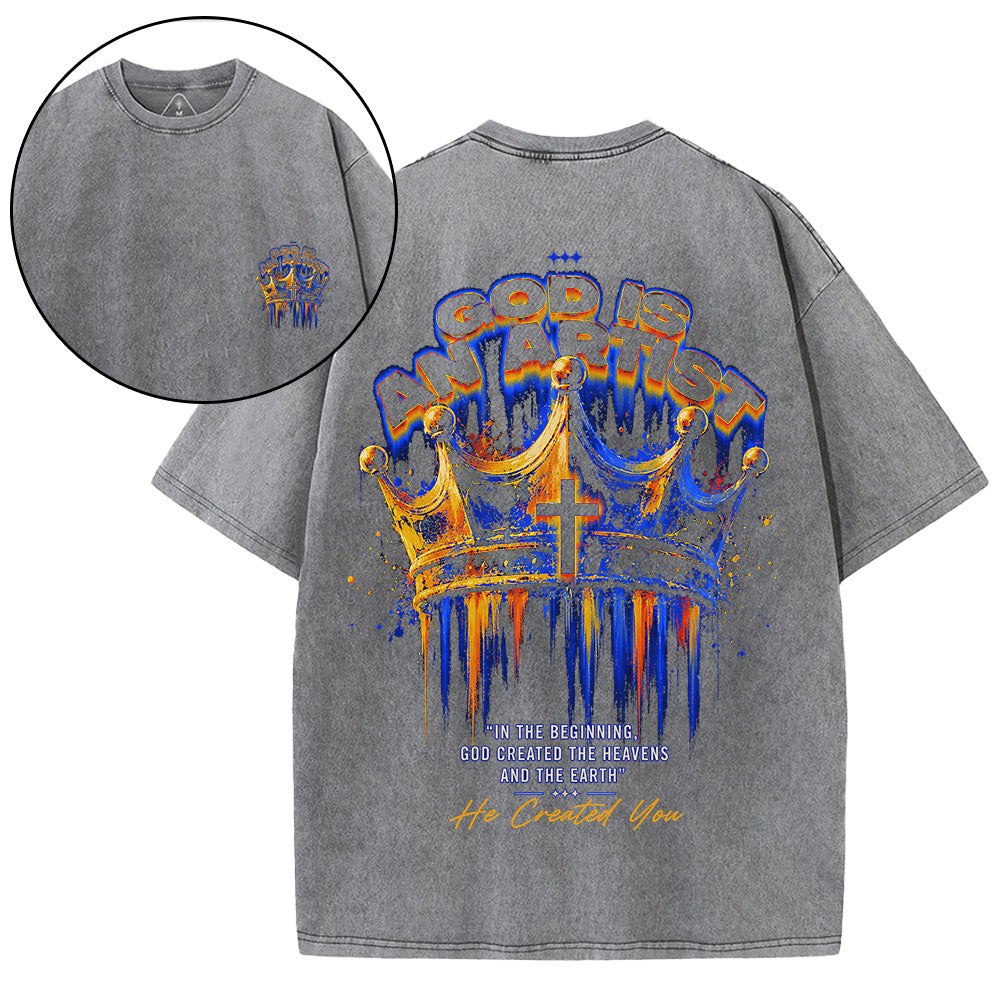 God Is An Artist Christian Washed T-Shirt