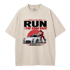 Grace At Full Speed Run The Good Race Christian Washed T-Shirt