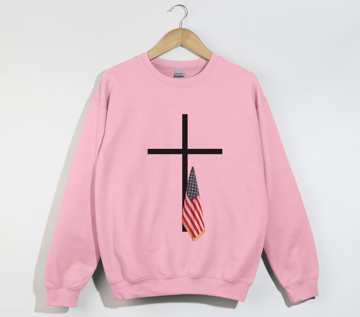 American Flag Cross Shirt - Patriotic Christian Sweatshirt