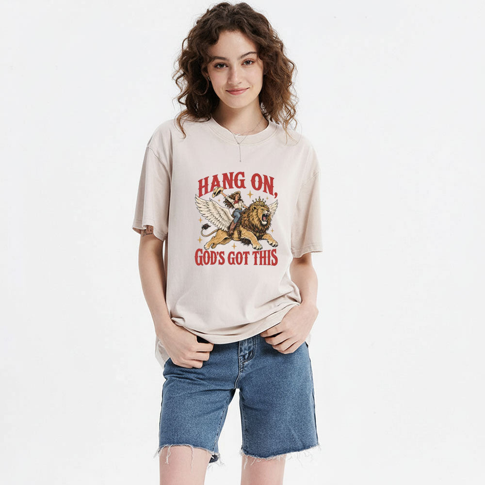 Hang On God's Got This Christian Washed T-Shirt