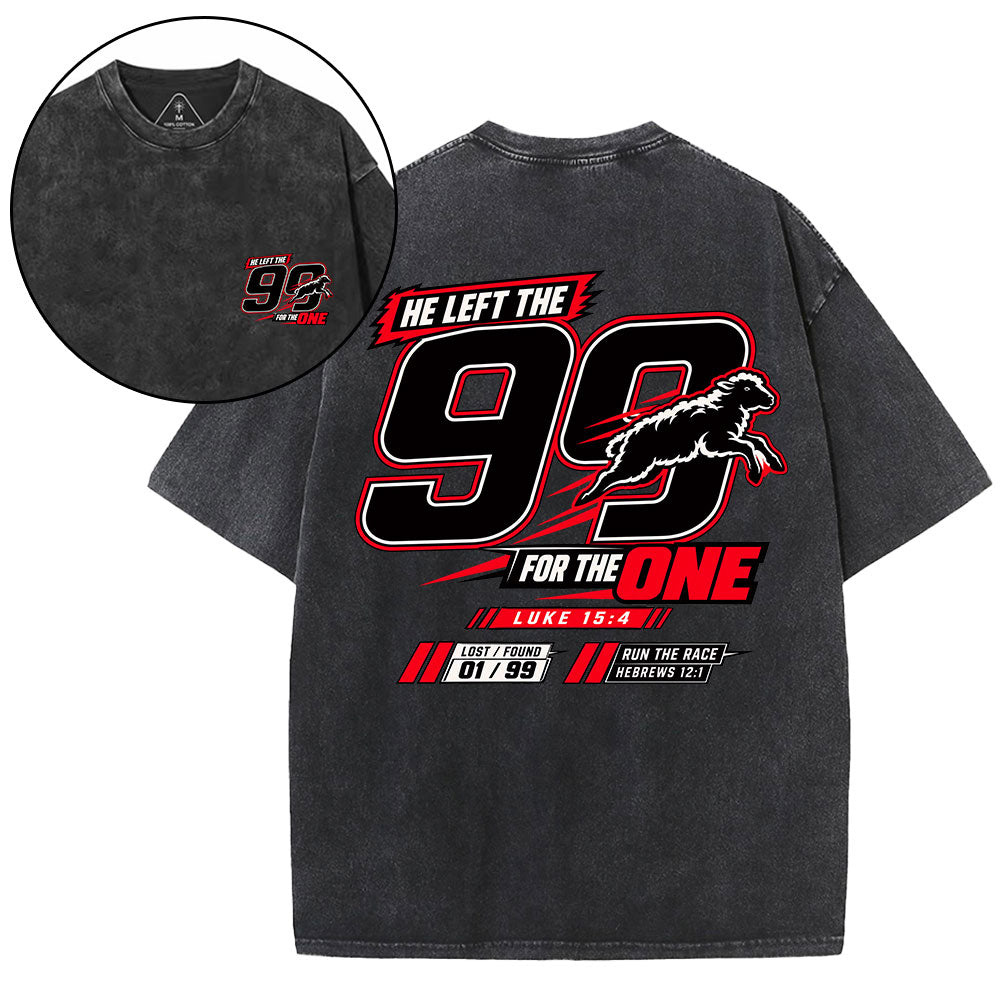 He Left The 99 For The One Christian Washed T-Shirt