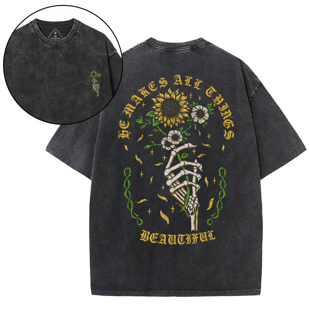 He Makes All Things Beautiful Christian Washed T-Shirt