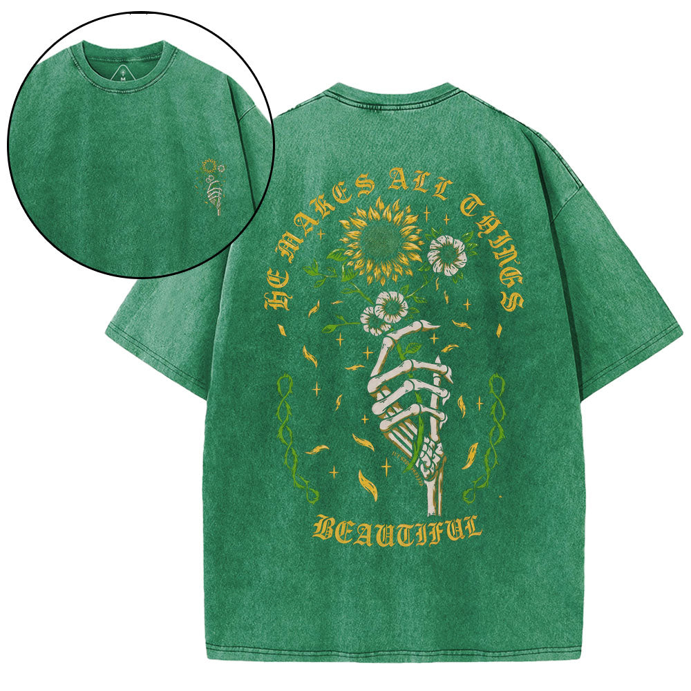 He Makes All Things Beautiful Christian Washed T-Shirt