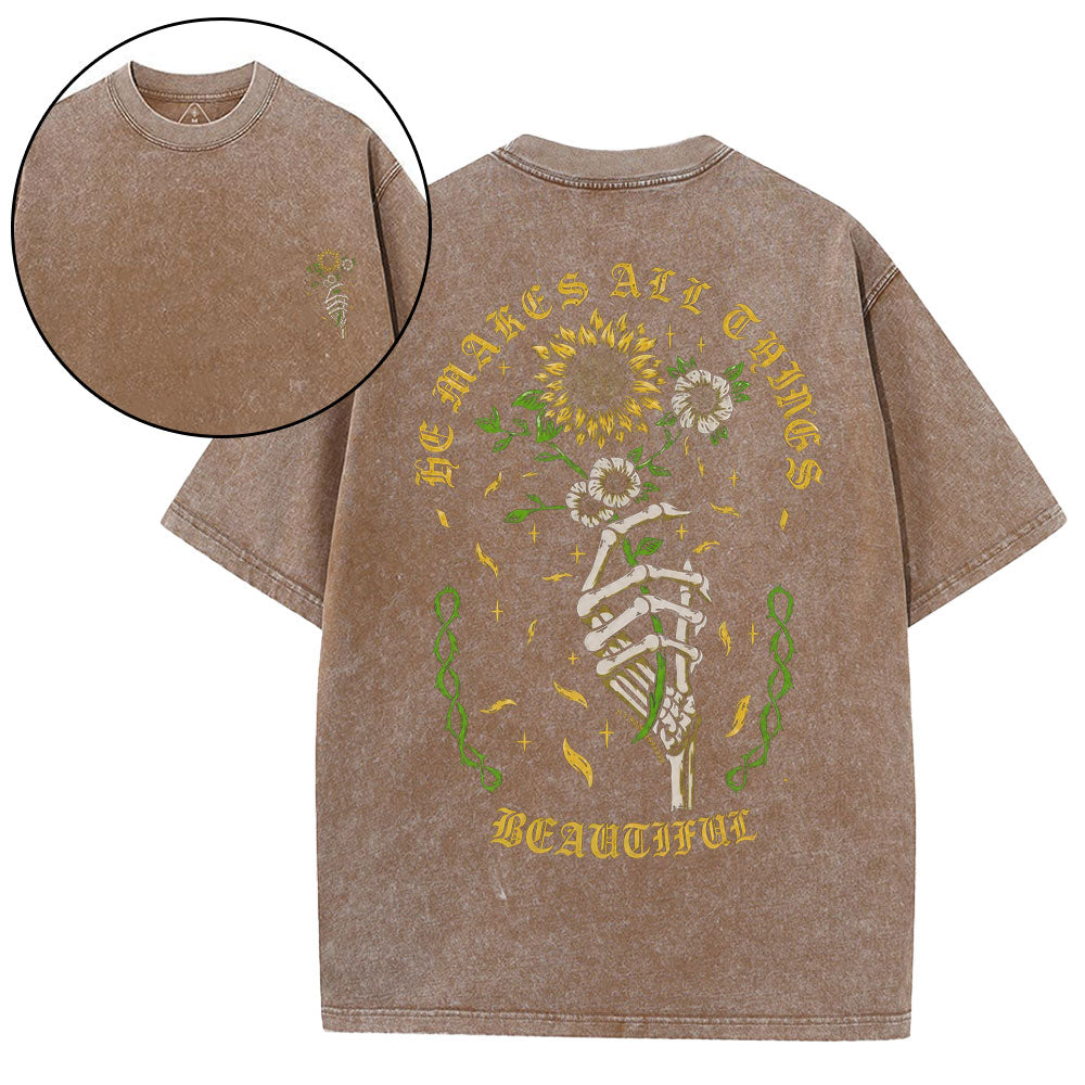 He Makes All Things Beautiful Christian Washed T-Shirt