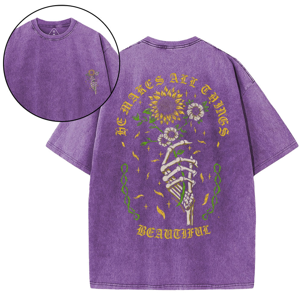 He Makes All Things Beautiful Christian Washed T-Shirt