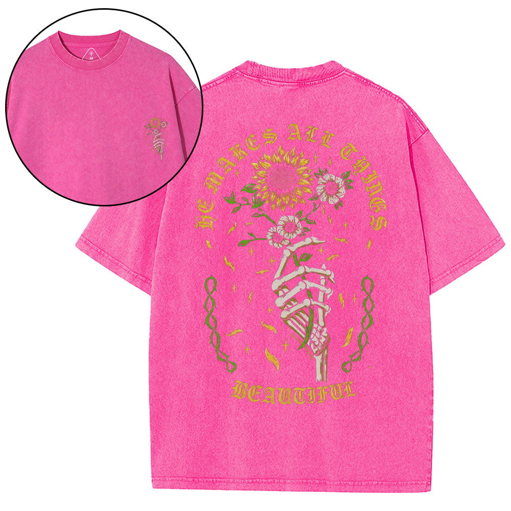He Makes All Things Beautiful Christian Washed T-Shirt