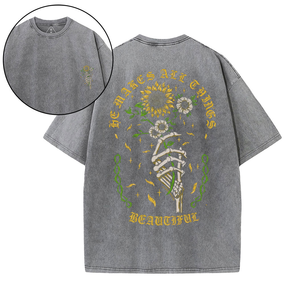 He Makes All Things Beautiful Christian Washed T-Shirt