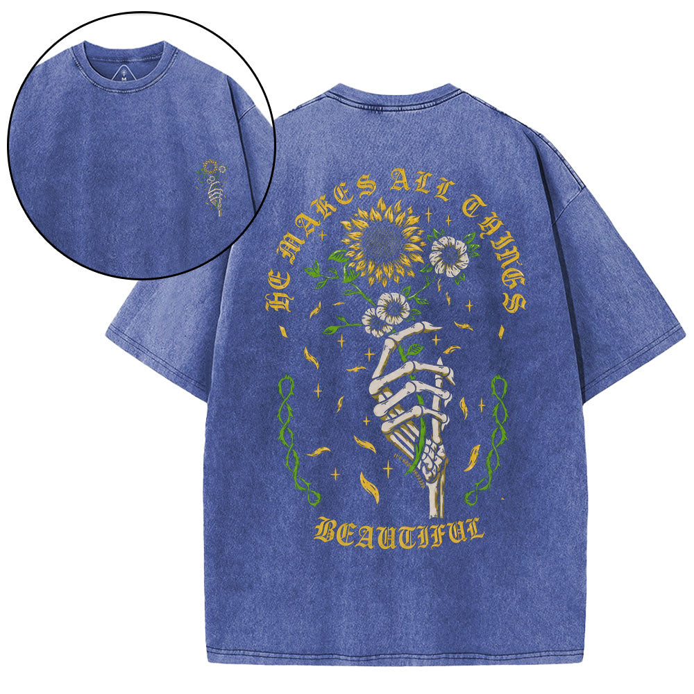 He Makes All Things Beautiful Christian Washed T-Shirt