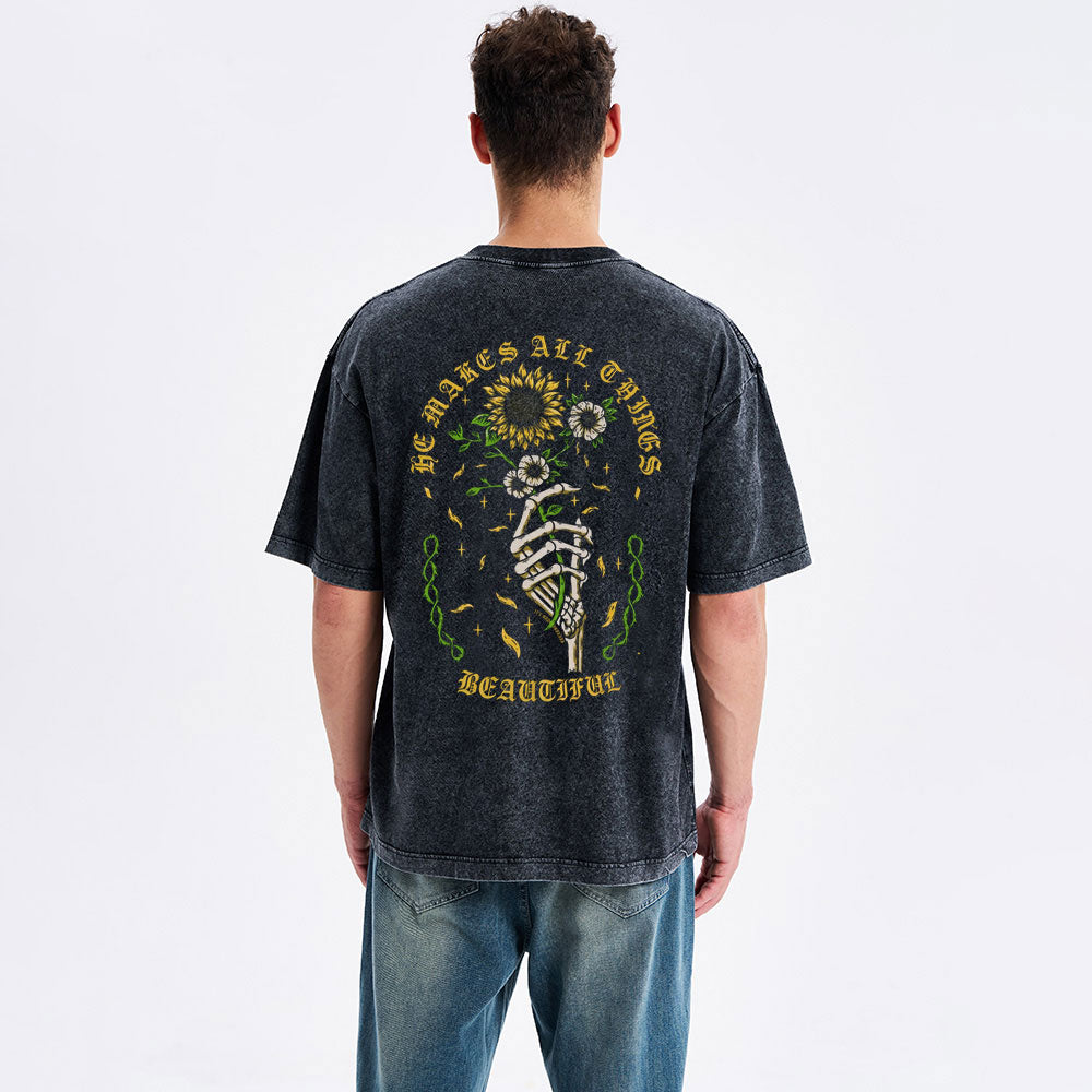 He Makes All Things Beautiful Christian Washed T-Shirt
