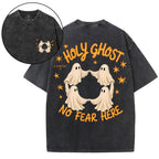 Holy Ghost No Fear Here Christian Washed T-Shirt