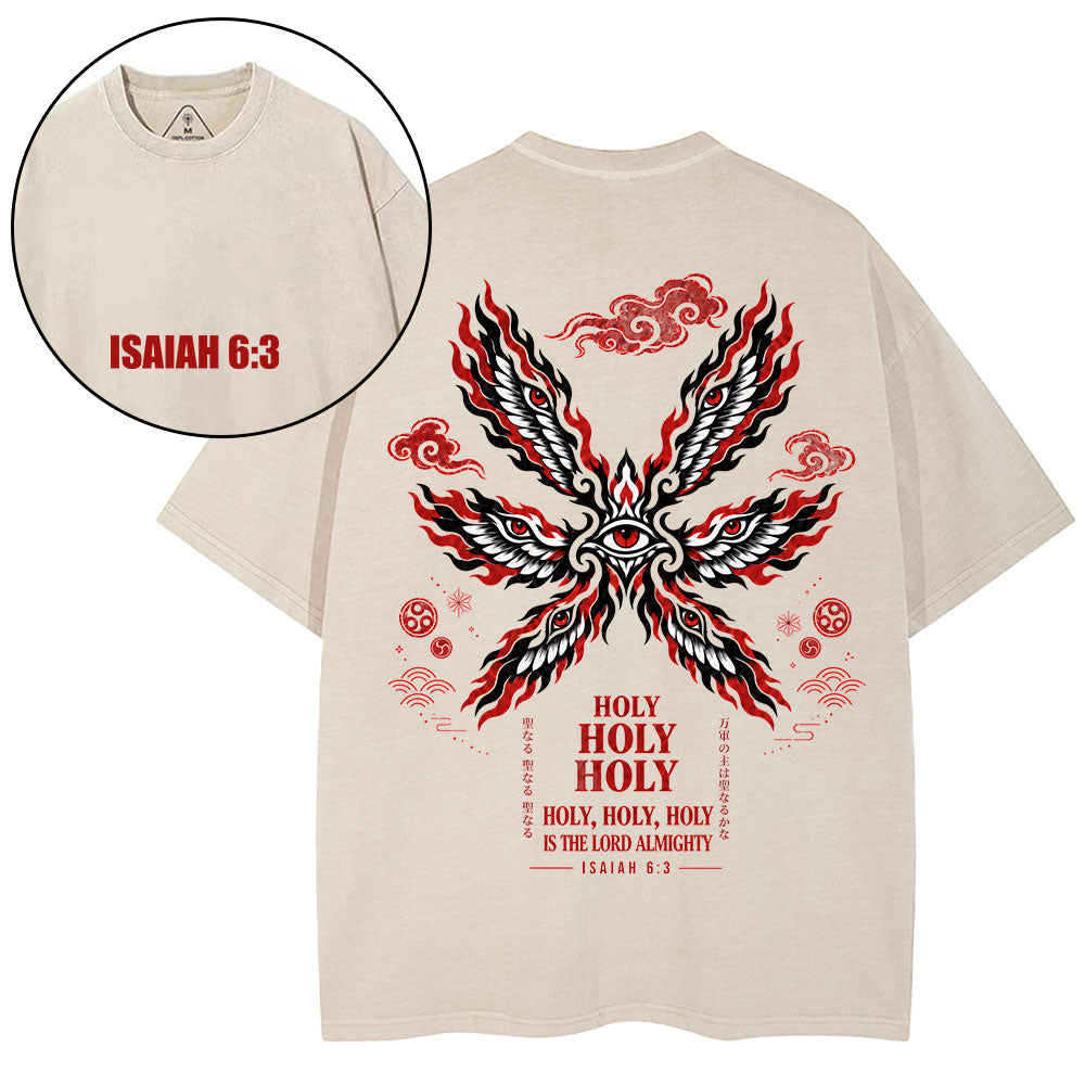 Holy Holy Holy Is Lord Almighty Christian Washed T-Shirt