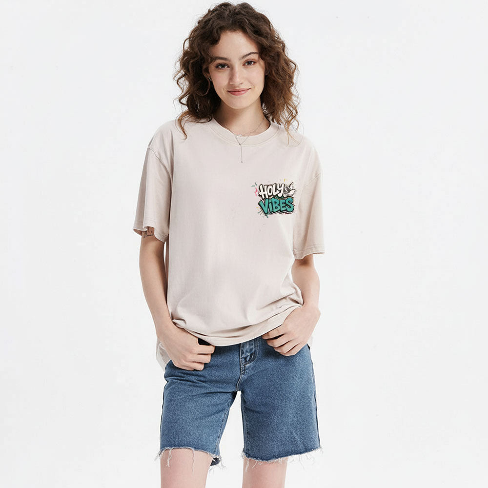 Holy Vibes Spirit Led Christian Washed T-Shirt