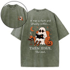 It Was A Dark And Spooky Night Then Jesus Christian Washed T-Shirt
