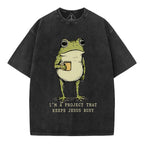 I'm A Project That Keeps Jesus Busy Christian Washed T-Shirt