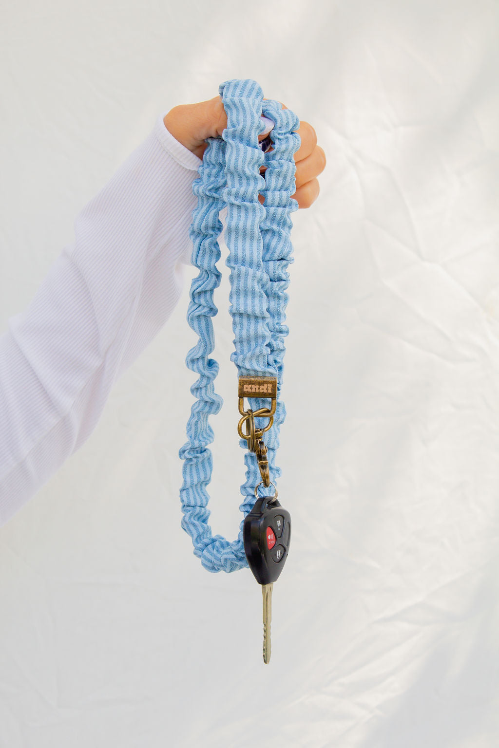 Blaues gestreiftes Schlüsselband