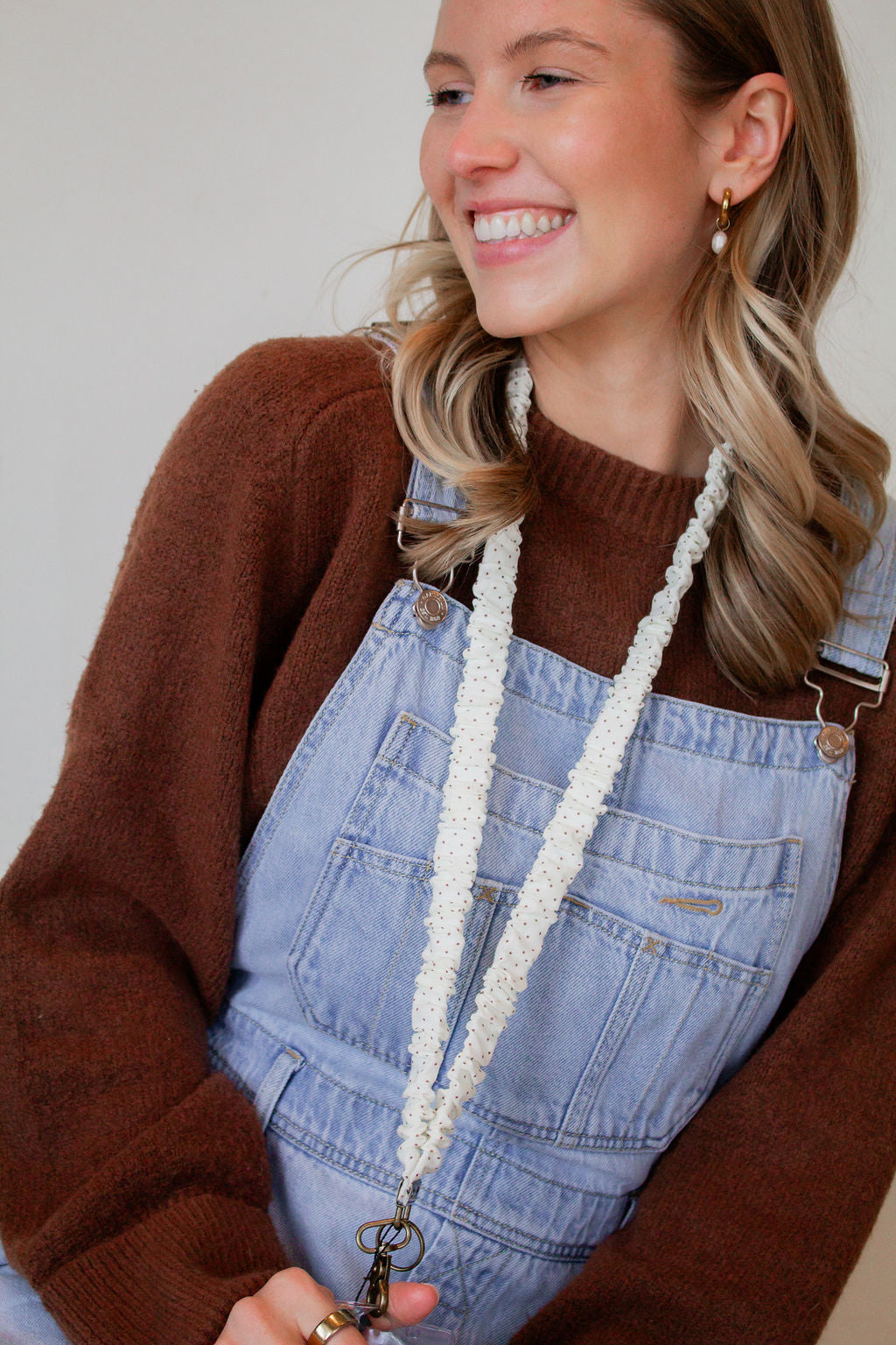 Cream Dottie Lanyard