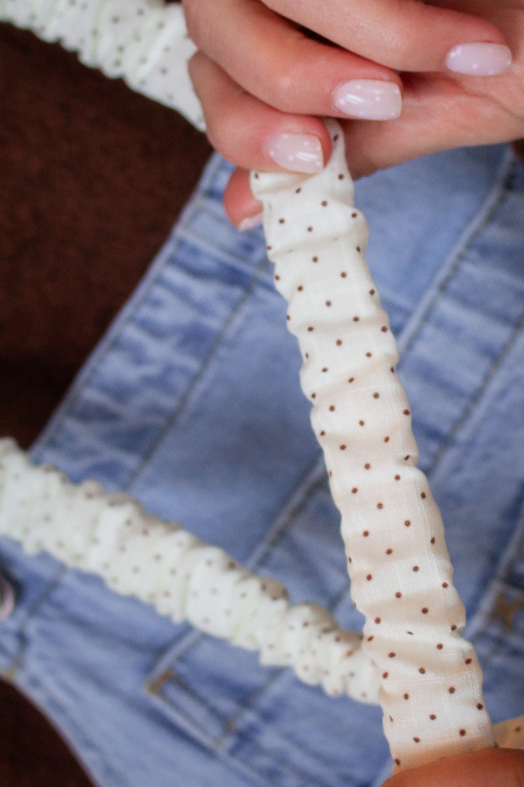 Cream Dottie Lanyard