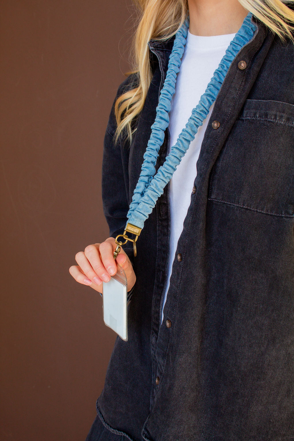 Baby Blue Jean Lanyard