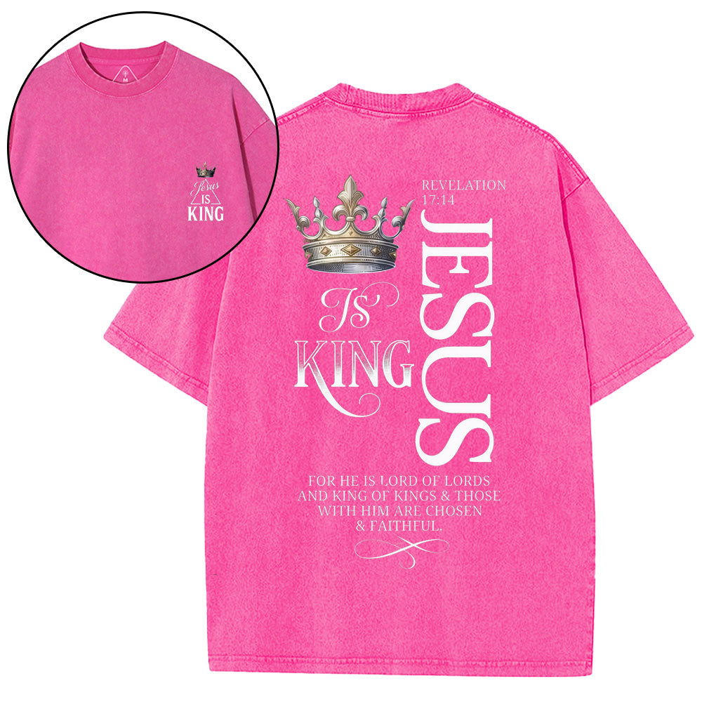 Jesus Is King Christian Washed T-Shirt