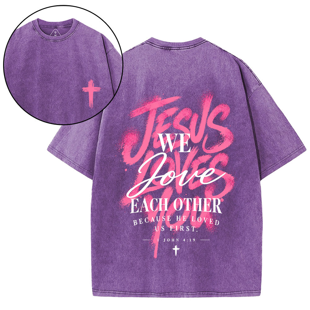 Jesus Loves You Christian Washed T-Shirt