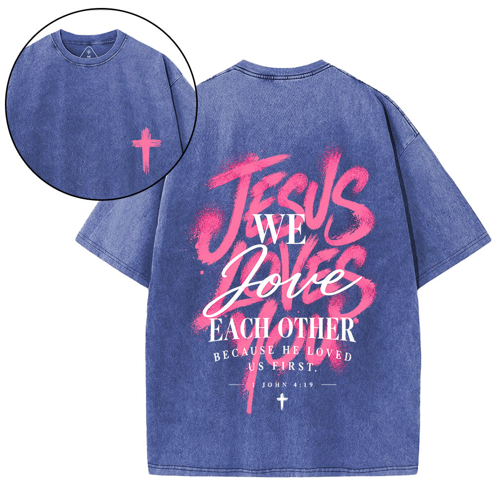 Jesus Loves You Christian Washed T-Shirt