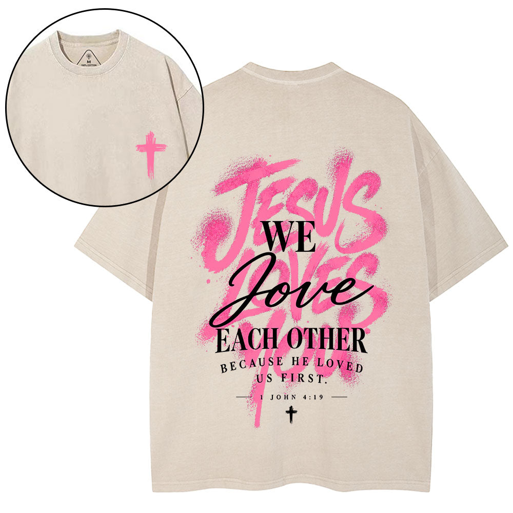 Jesus Loves You Christian Washed T-Shirt