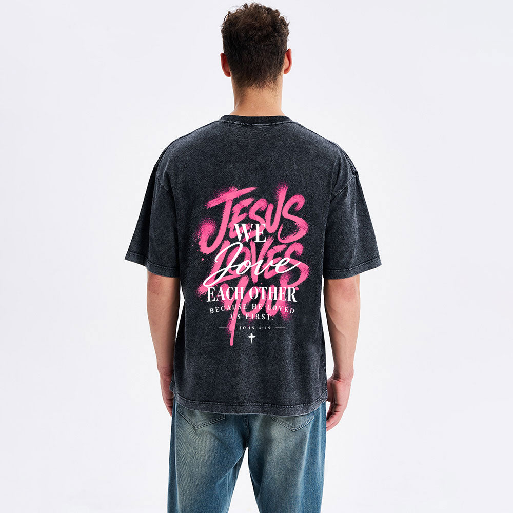 Jesus Loves You Christian Washed T-Shirt