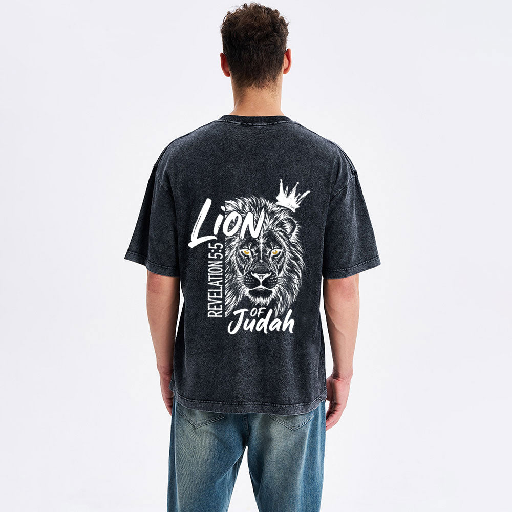 Lion Of Judah Christian Washed T-Shirt