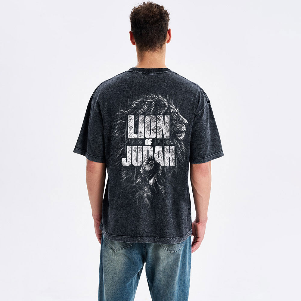 Lion Of Judah Christian Washed T-Shirt