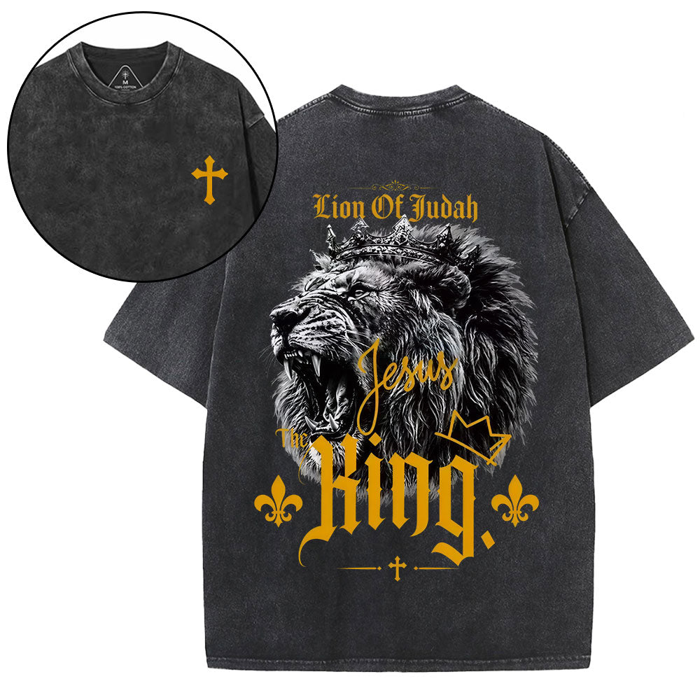 Lion Of Judah Christian Washed T-Shirt
