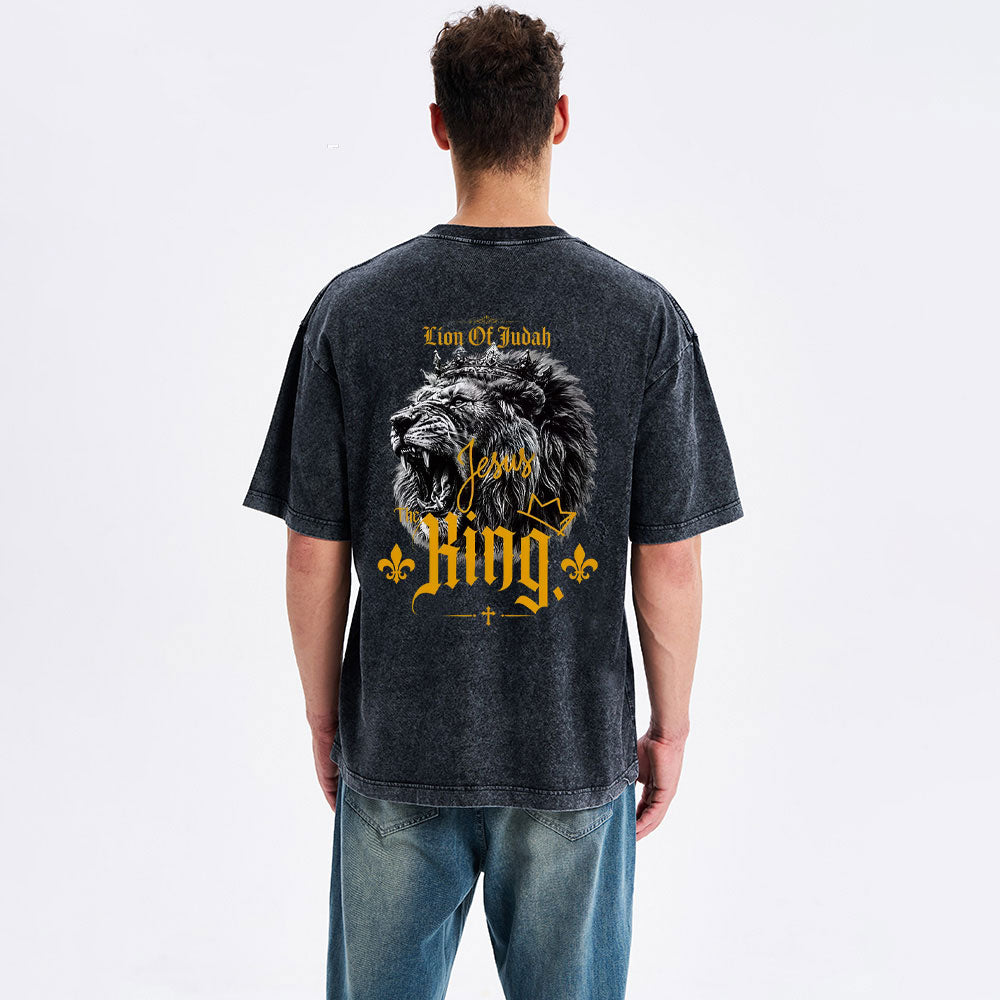 Lion Of Judah Christian Washed T-Shirt