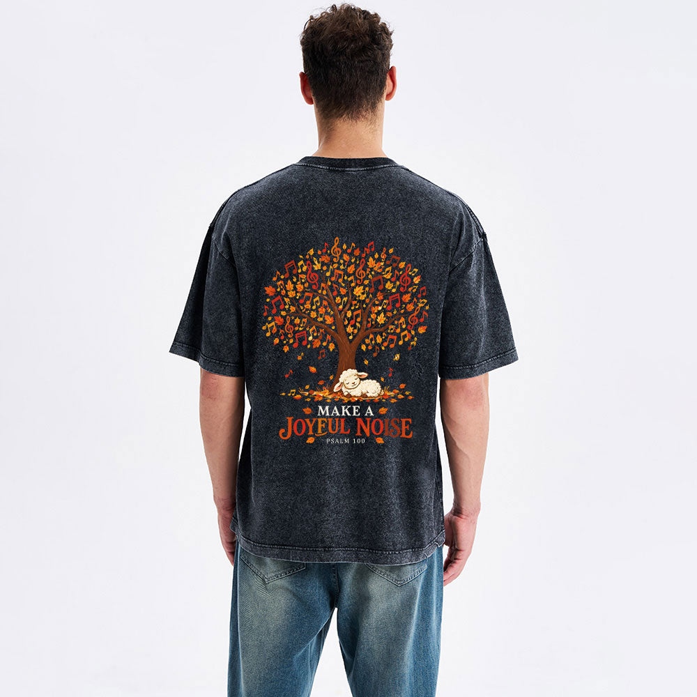Make A Joyful Noise Christian Washed T-Shirt