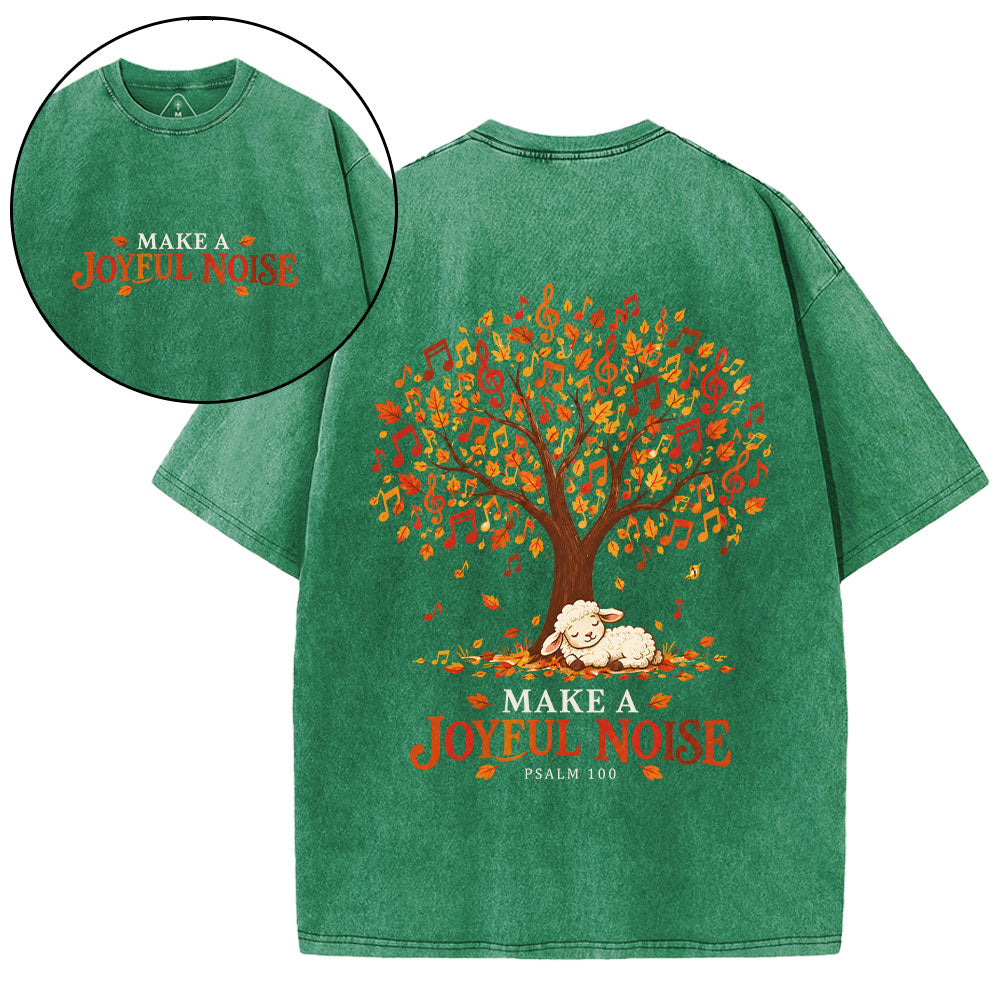 Make A Joyful Noise Christian Washed T-Shirt