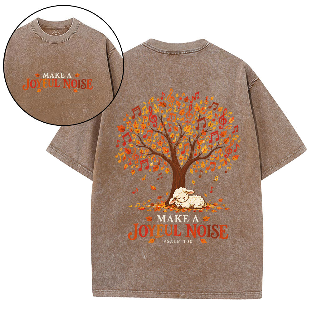 Make A Joyful Noise Christian Washed T-Shirt