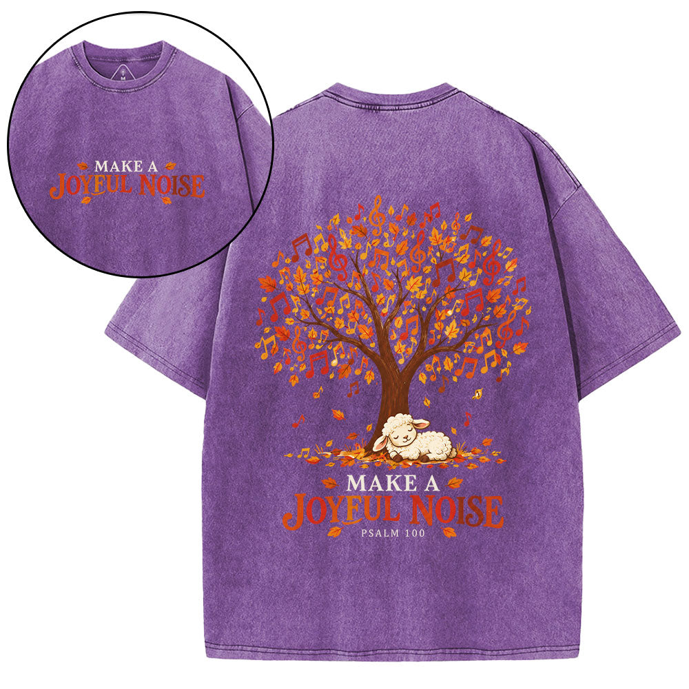 Make A Joyful Noise Christian Washed T-Shirt